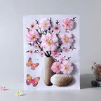 3D Floral Vase Wall Decals with Butterflies