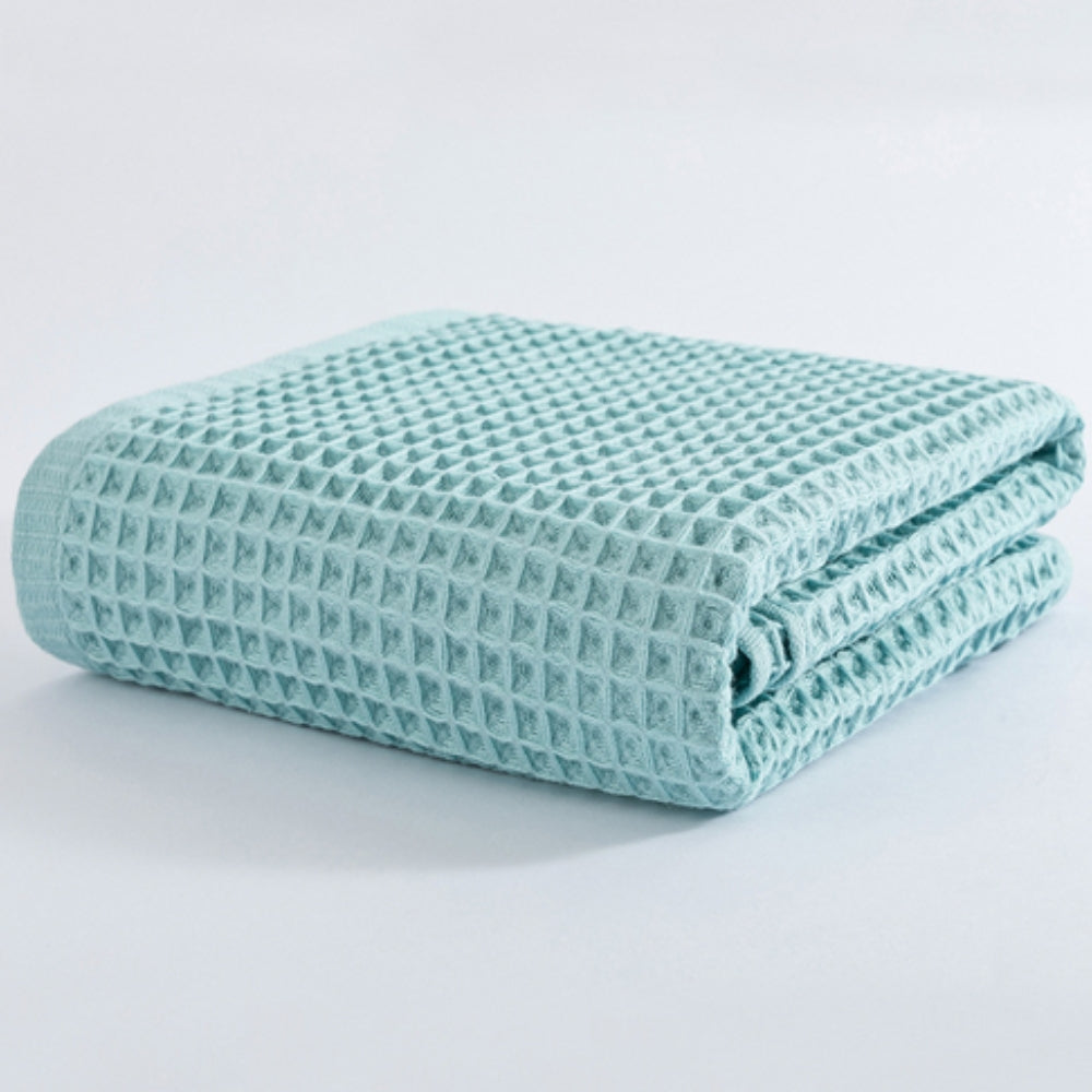 Waffle Weave Bath Towel – Lightweight & Quick-Dry Blue 27.5"x55"