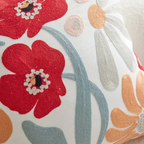 Embroidered Floral Pillow Cover – Nature-Inspired Design