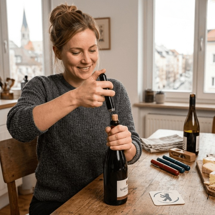 Air Pressure Wine Corkscrew - Effortless Cork Removal Black