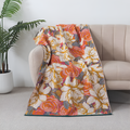 Cotton Bath Towel with Rose Pattern Coral Orange 31"x63"