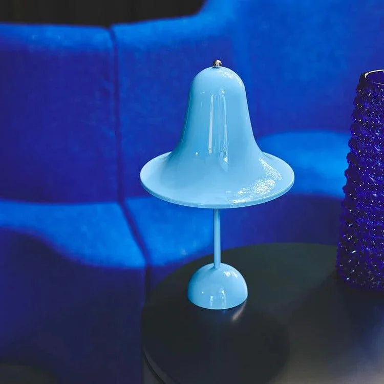 Rechargeable LED Bell Table Lamp with Touch Dimmer Blue