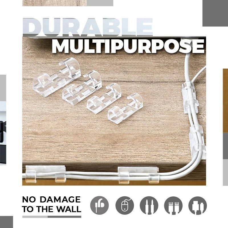 Cable Organizer Clips with Adhesive Backing