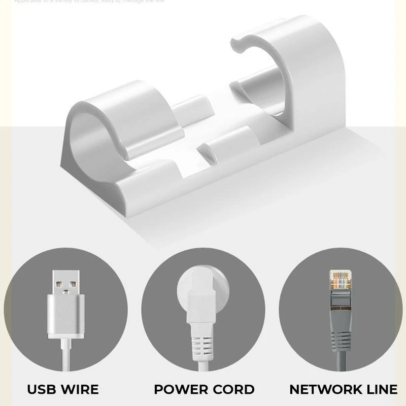 Cable Organizer Clips with Adhesive Backing