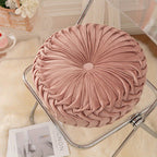 Round Velvet Floor Pillow – Soft Decorative Cushion Pink