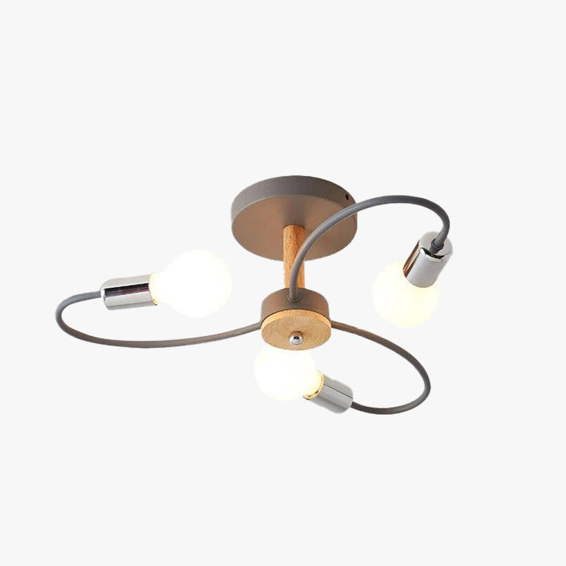 Modern Metal Ceiling Light with Curved Arms