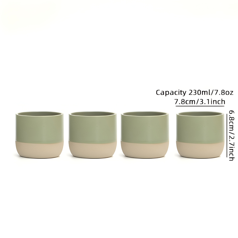 Ceramic Coffee Mug Set with Modern Two-Tone Design