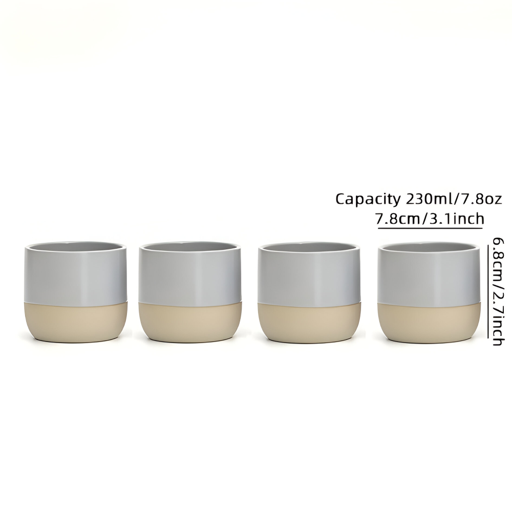 Ceramic Coffee Mug Set with Modern Two-Tone Design