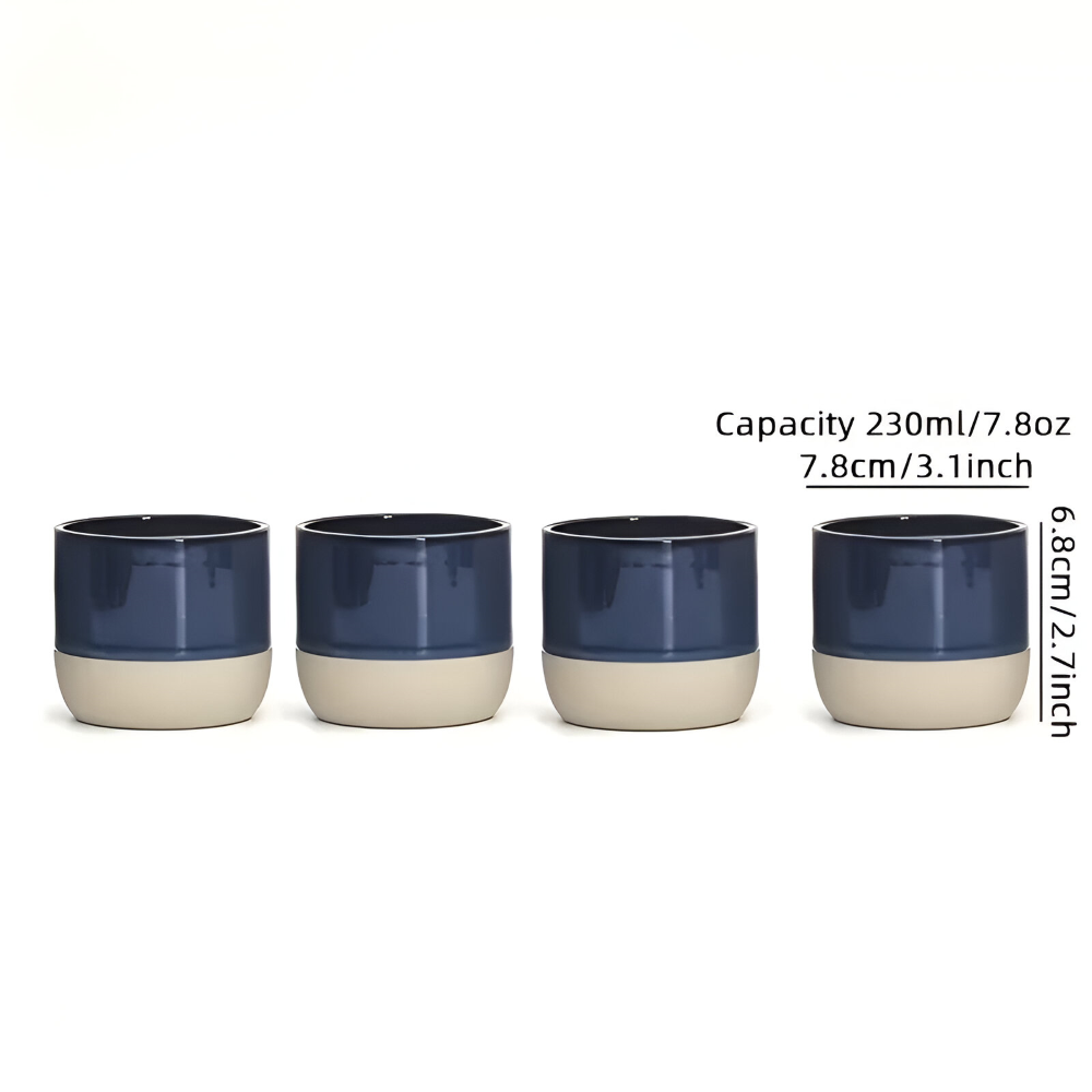Ceramic Coffee Mug Set with Modern Two-Tone Design