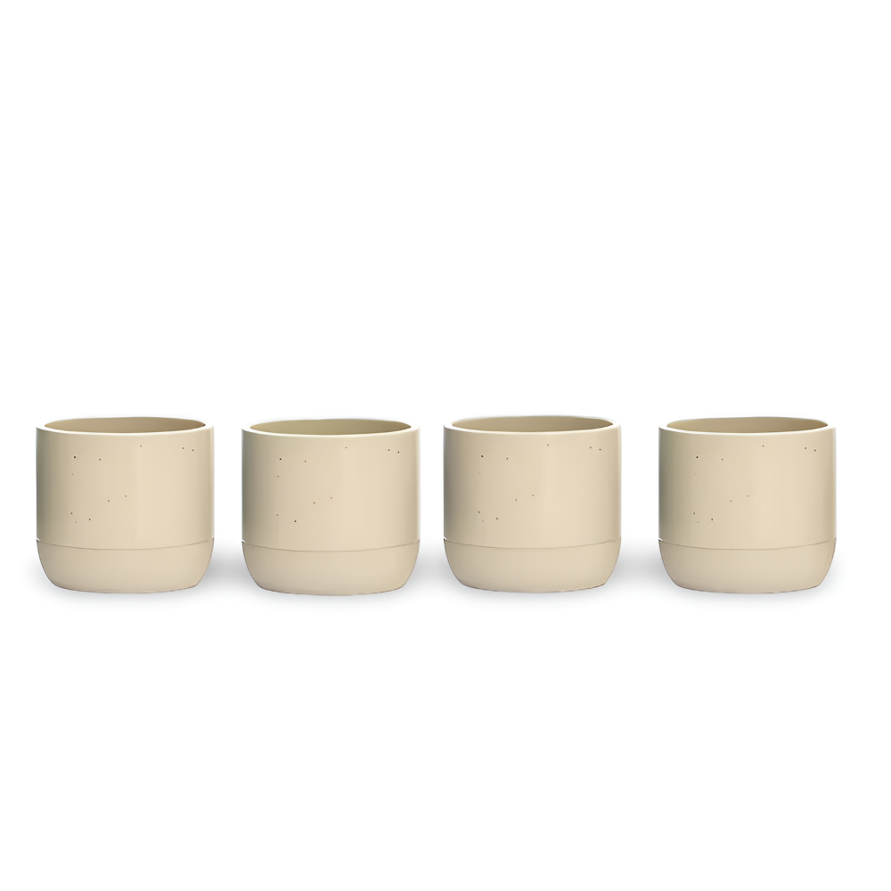 Ceramic Coffee Mug Set with Modern Two-Tone Design Beige