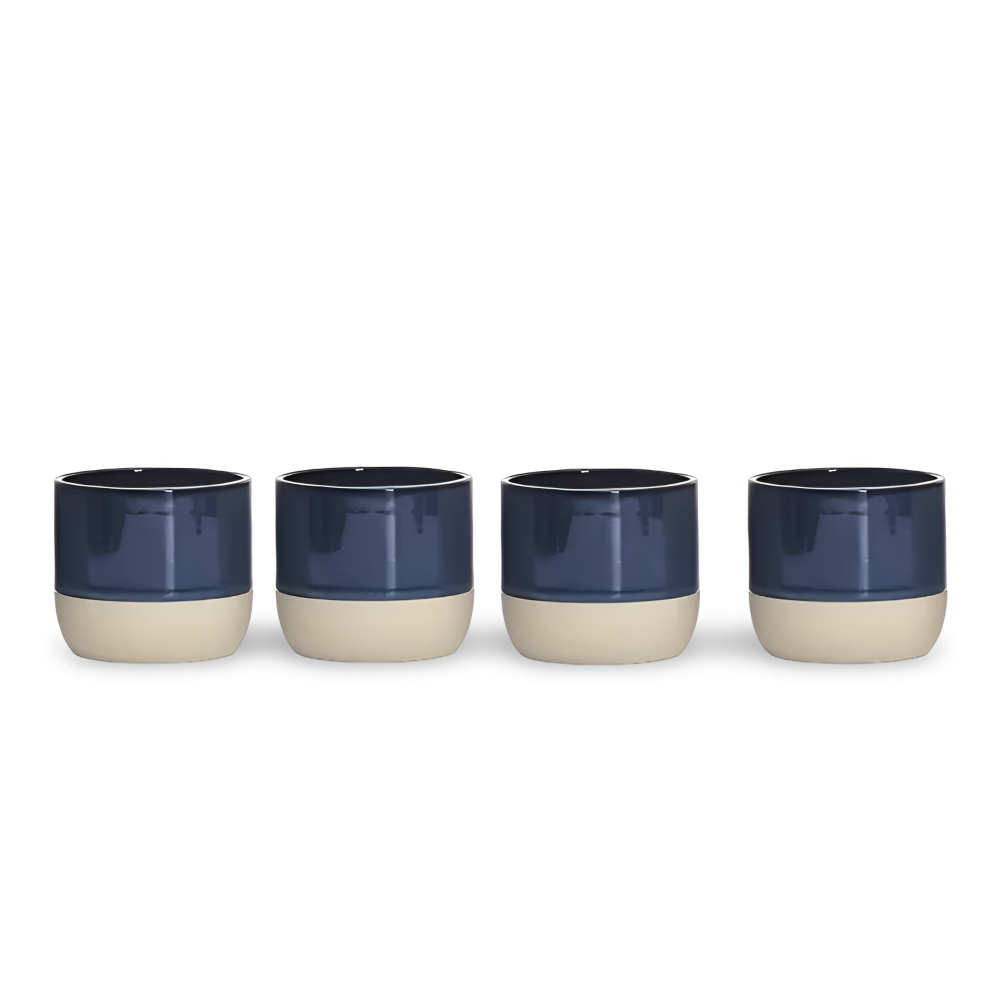 Ceramic Coffee Mug Set with Modern Two-Tone Design Dark blue-green