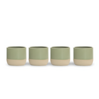 Ceramic Coffee Mug Set with Modern Two-Tone Design Green