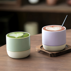 Ceramic Coffee Mug Set with Modern Two-Tone Design