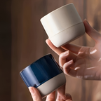 Ceramic Coffee Mug Set with Modern Two-Tone Design