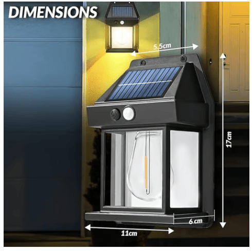 Solar Motion Sensor Wall Light with Edison Bulb Style