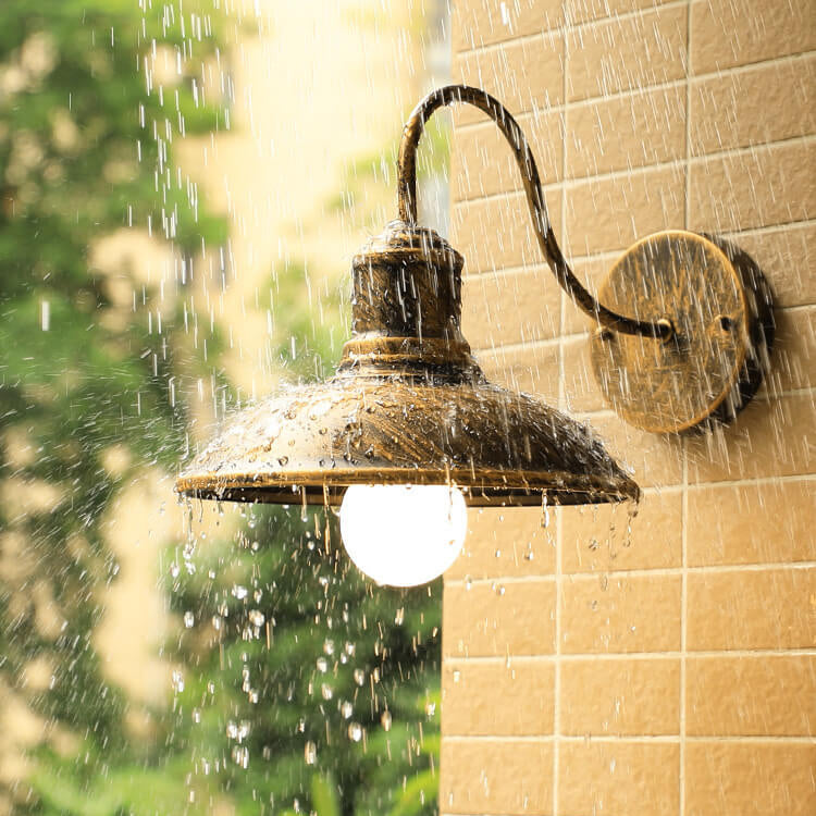 Industrial Wall Sconce with Curved Arm