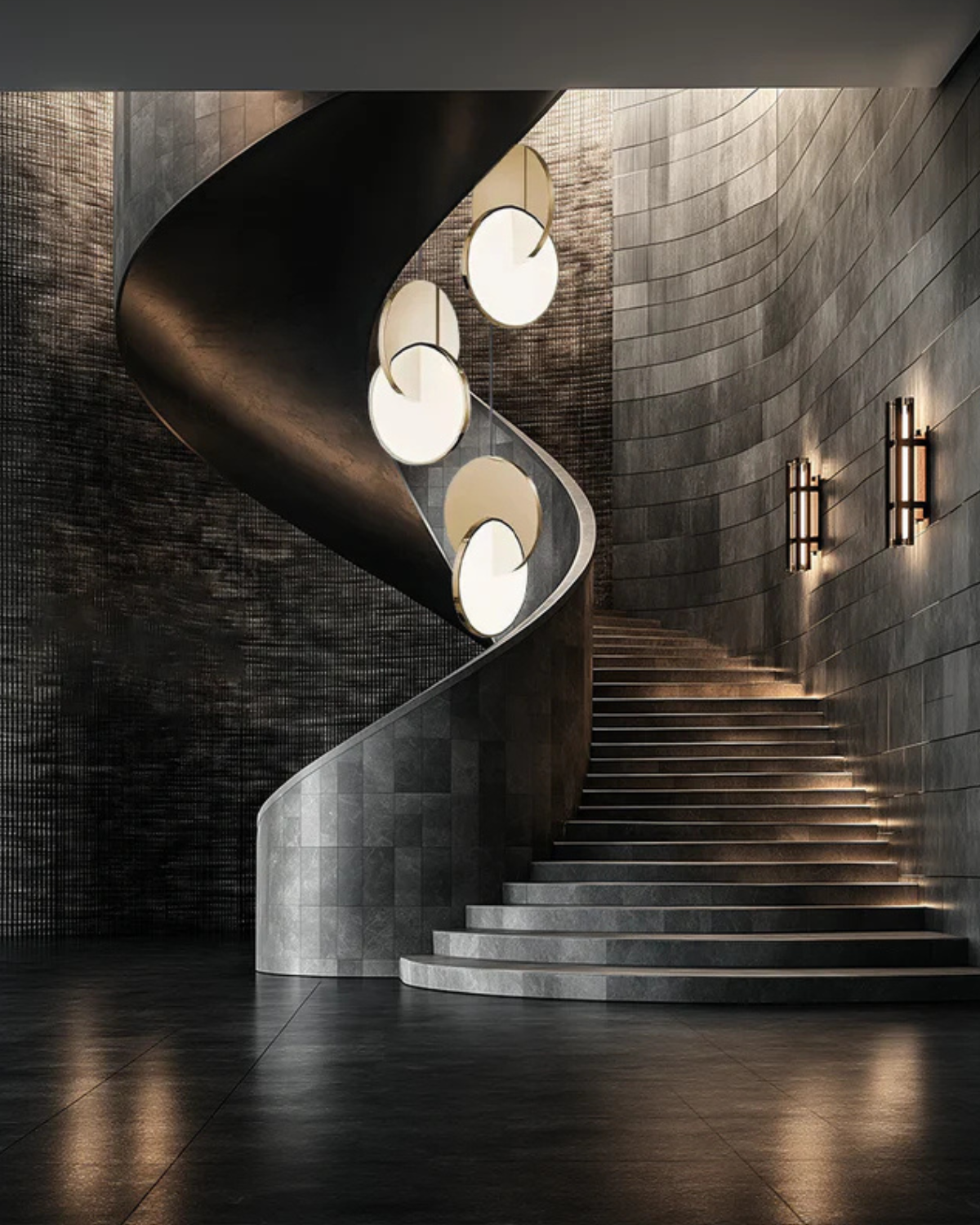 Geometric Pendant Light with Overlapping Circles