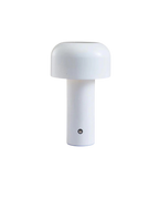 Modern Mushroom Table Lamp with Bell-Shaped Shade White