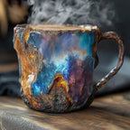 Gemstone-Inspired Coffee Mugs with Natural Crystal Patterns Blue Ore