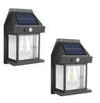 Solar Motion Sensor Wall Light with Edison Bulb Style