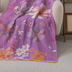 Cotton Gauze Bath Towel with Wildflower Print