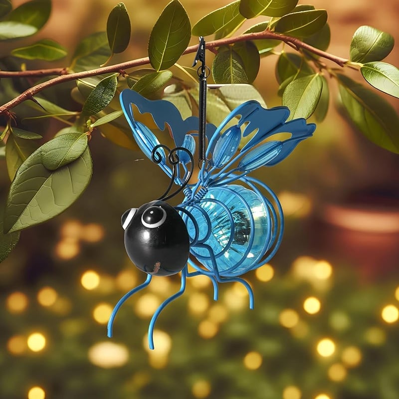 Solar Bee Light - Hanging Garden Decoration Blue