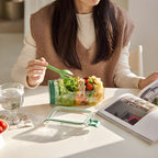 Glass Salad Container with Lid – Fresh Ingredients, No Soggy Salad