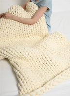 Chunky Knit Weighted Throw Blanket
