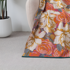 Cotton Bath Towel with Rose Pattern