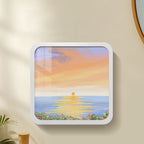 Wall-Mounted Storage Box with Sunset Artwork