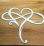 Infinity Heart Metal Wall Art White