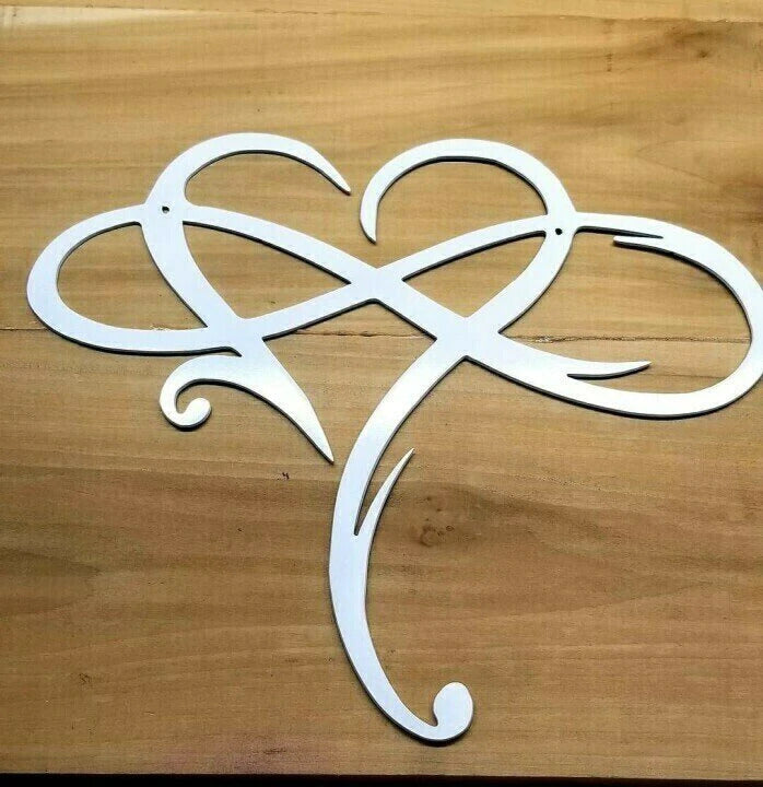 Infinity Heart Metal Wall Art White