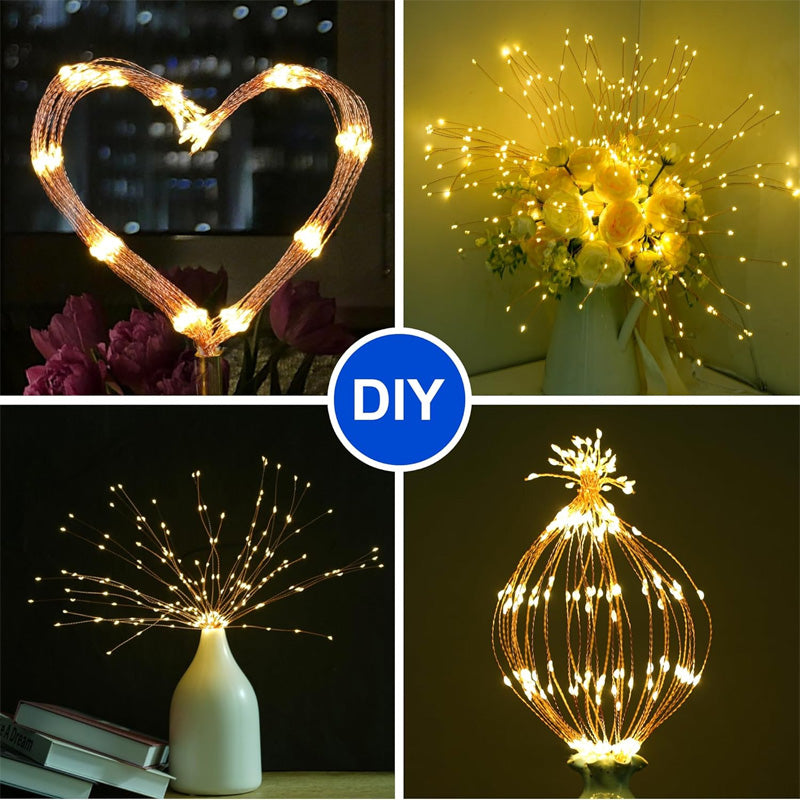 Solar Firework String Lights with LED Starburst Effect