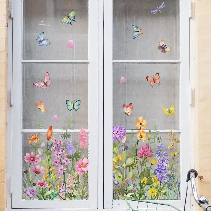Floral Window Decals – Colorful Flower Stickers