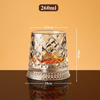 Rotating Whiskey Glass with 360° Spin Base F