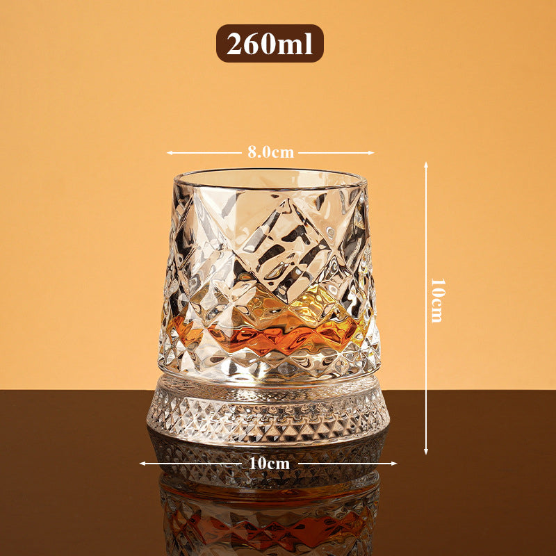 Rotating Whiskey Glass with 360° Spin Base F