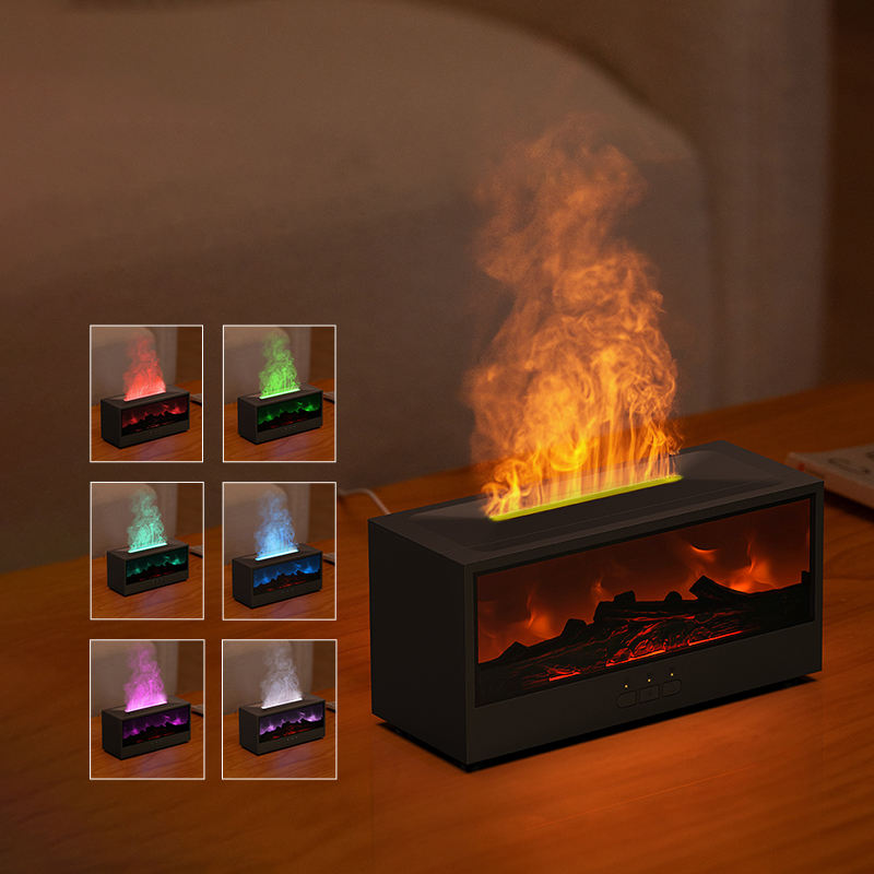 Flame Effect Diffuser with LED Fireplace Ambiance
