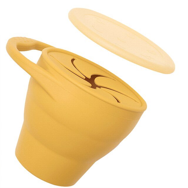 Silicone Snack Cup with Leak-Proof Lid for Kids