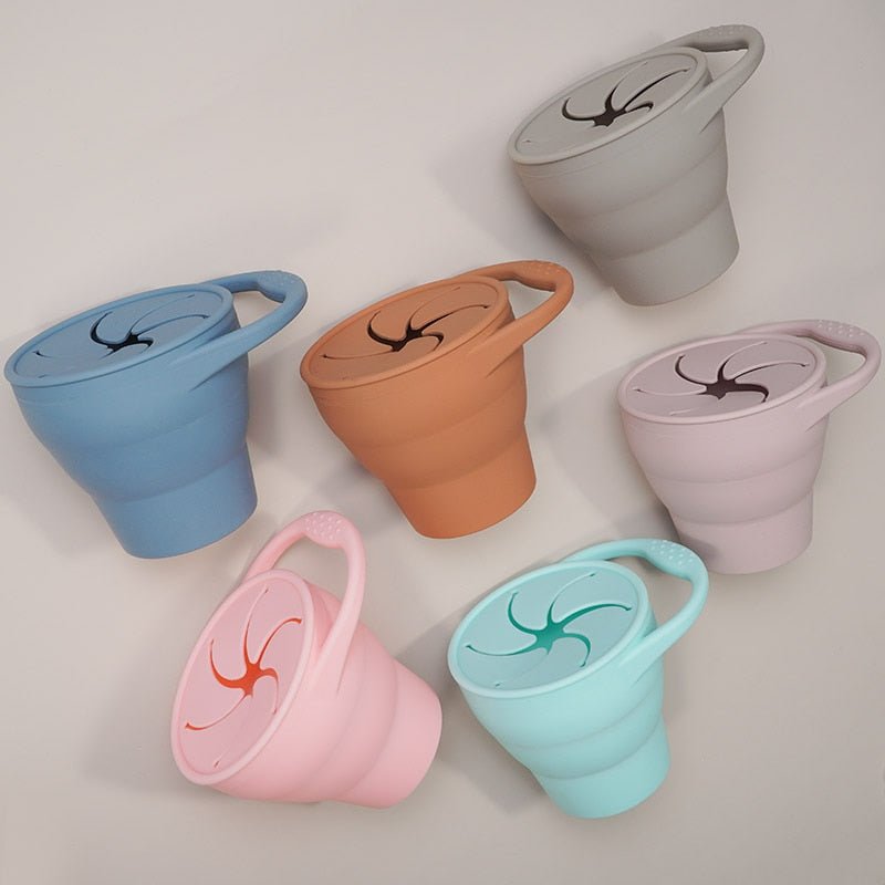 Silicone Snack Cup with Leak-Proof Lid for Kids
