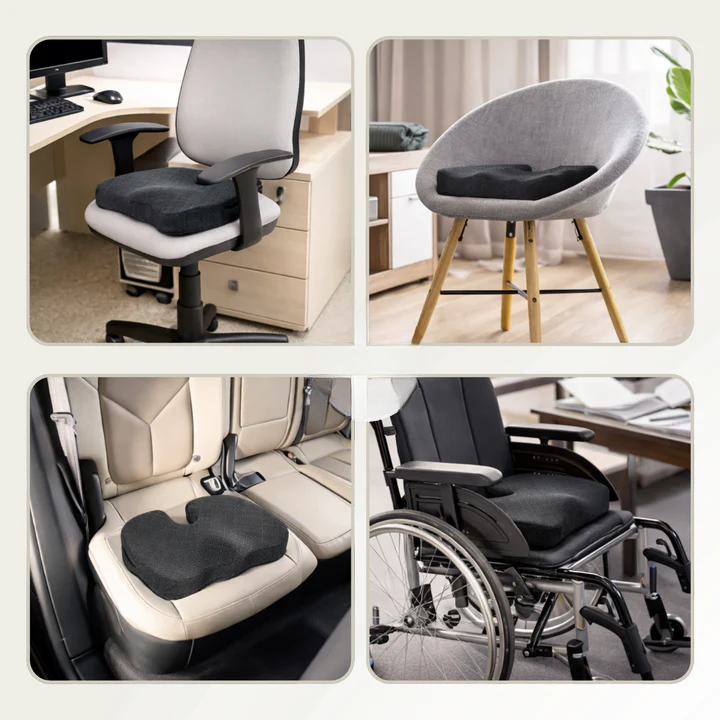 Ergonomic Memory Foam Seat Cushion with Non-Slip Bottom