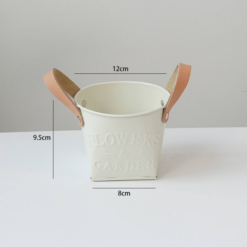 Garden Planters with Leather Handles
