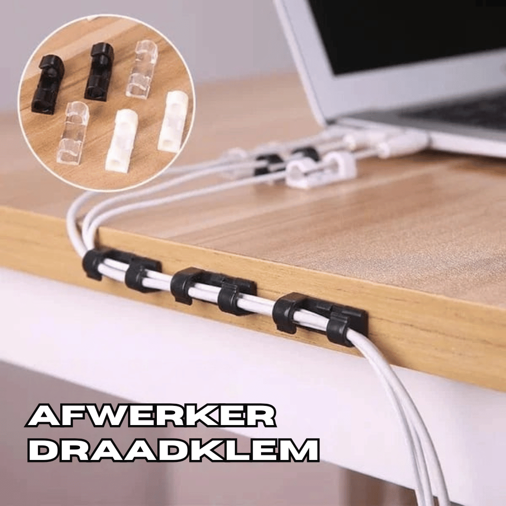 Cable Organizer Clips with Adhesive Backing Black (40 pieces set)
