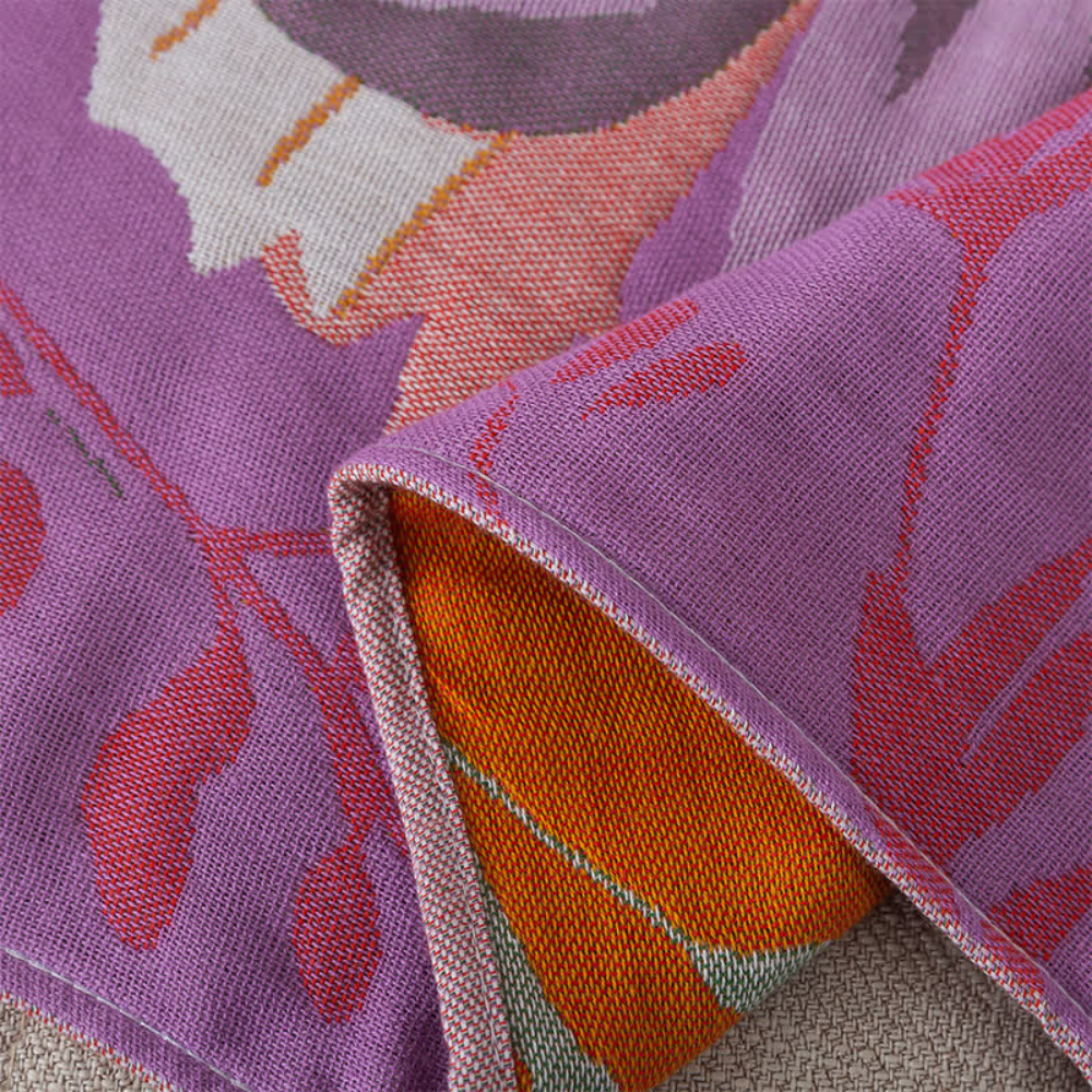 Cotton Gauze Bath Towel with Wildflower Print