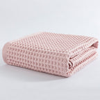 Waffle Weave Bath Towel – Lightweight & Quick-Dry Pink 27.5"x55"