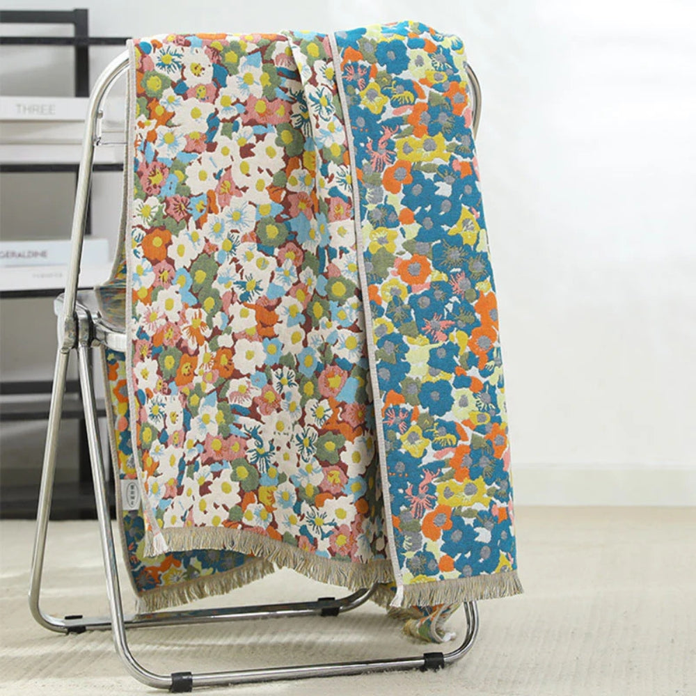 Floral Reversible Bath Towel with Colorful Print