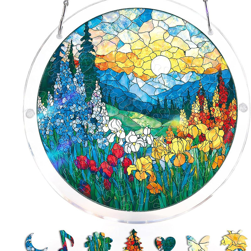 Acrylic Window Catcher with Stained Glass Design