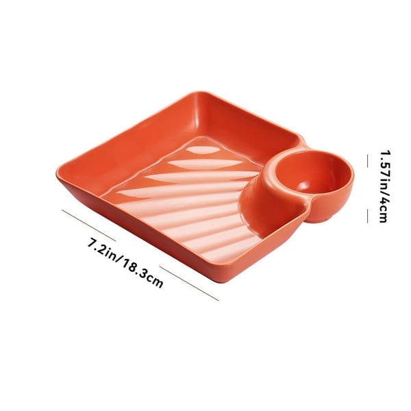 Dip Plate with Integrated Sauce Compartment – No More Mess