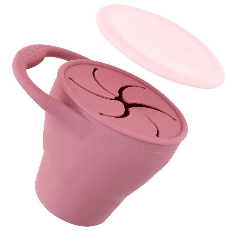 Silicone Snack Cup with Leak-Proof Lid for Kids