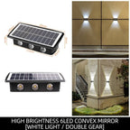 Solar Wall Light with Motion Sensor – Automatic Outdoor Lighting Cool light 6 LED