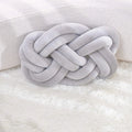 Knotted Velvet Throw Pillow – Modern Geometric Design Gray